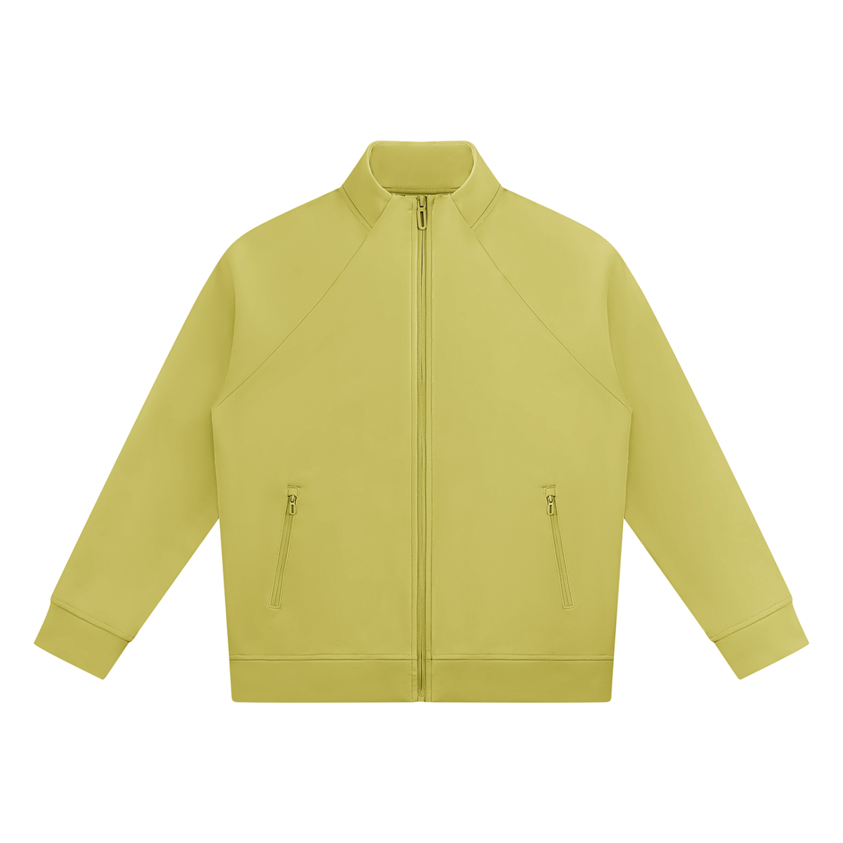 Stand-Collar Track Jacket — Lime Yellow