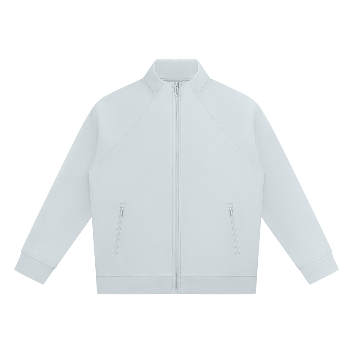 Stand-Collar Track Jacket — Light Blue