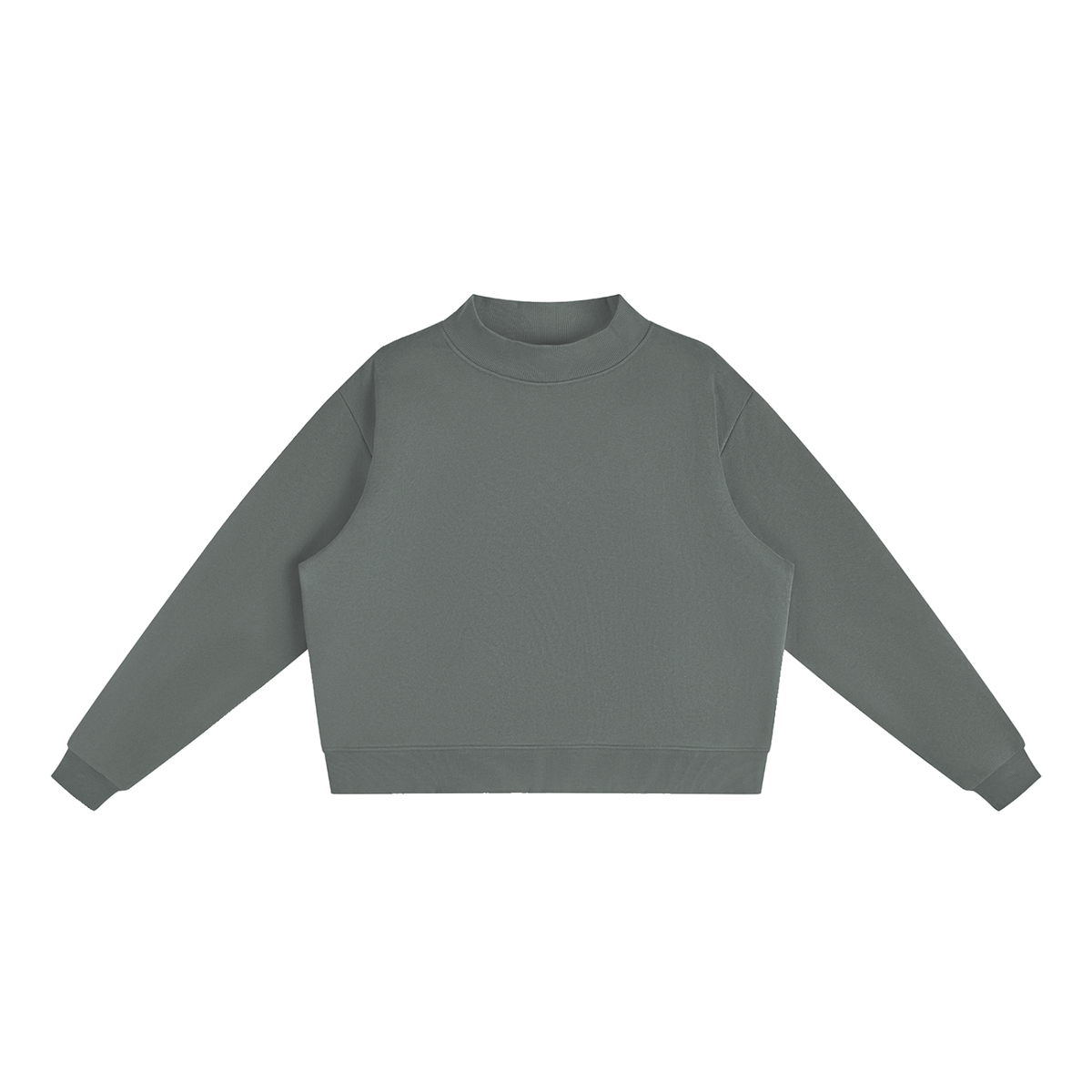 Essential Mock-Neck Sweatshirt — Dark Gray