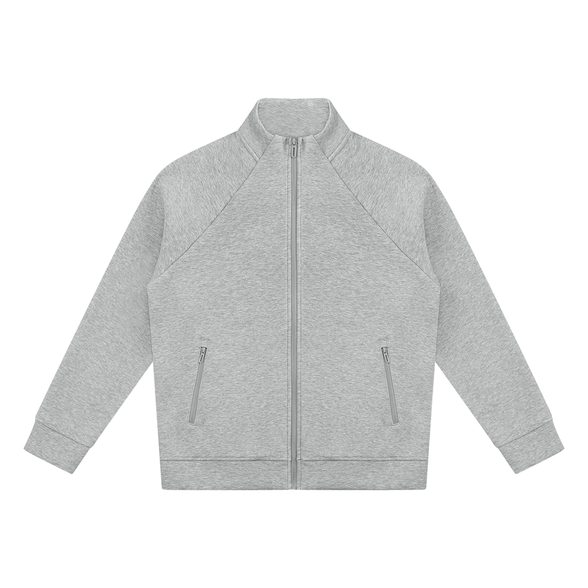 Stand-Collar Track Jacket — Gray
