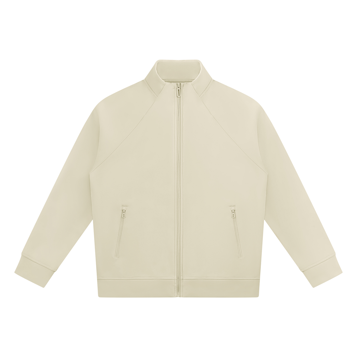 Stand-Collar Track Jacket — Light Camel