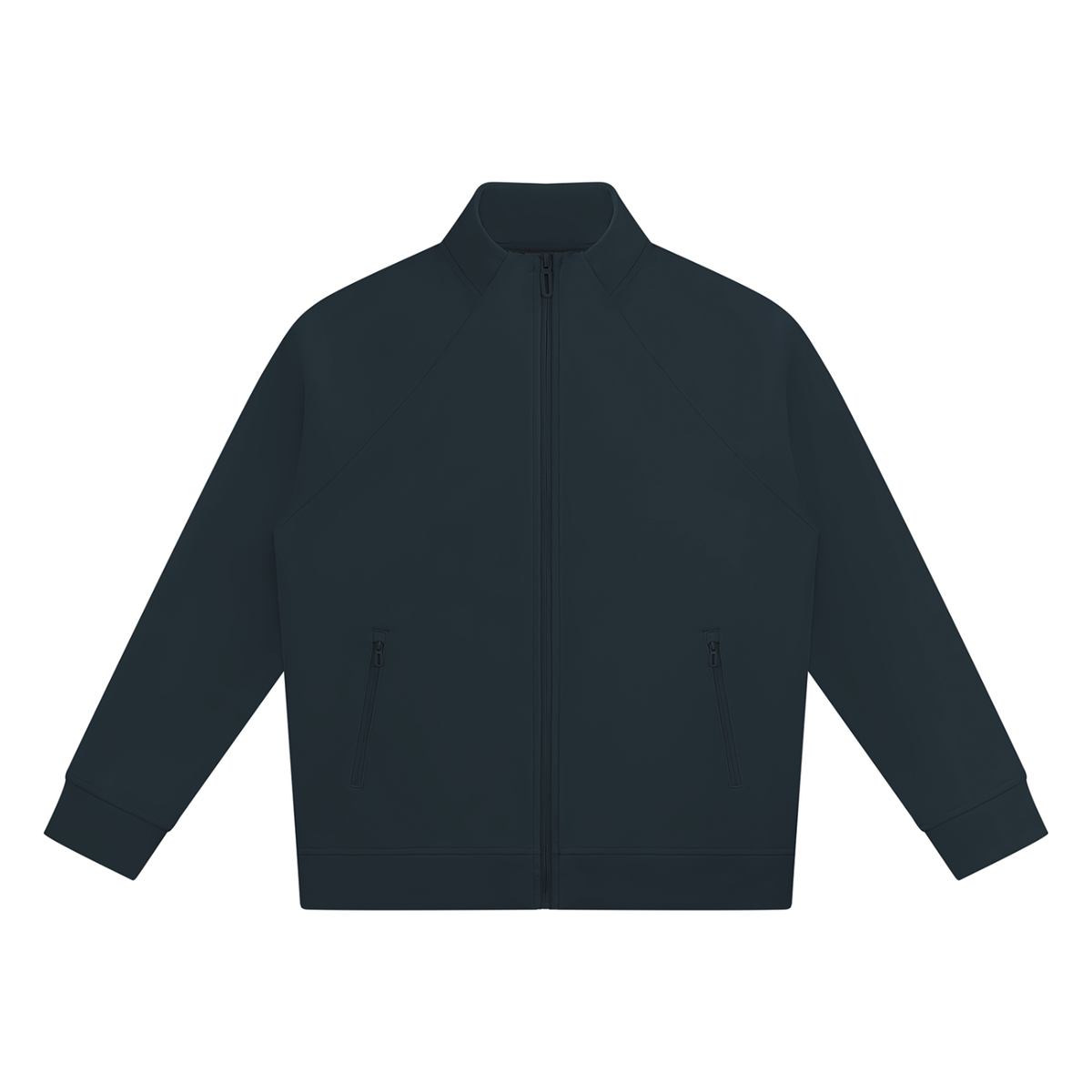 Stand-Collar Track Jacket — Navy Blue